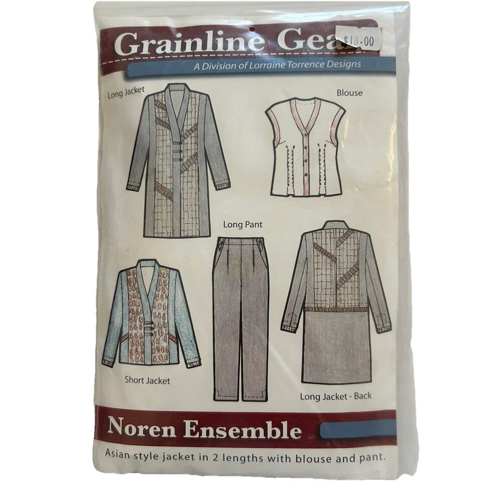 NEW 2009 Grainline Gear Noren Ensemble #1522 Asian Styles Women sizes XXS to 3XL